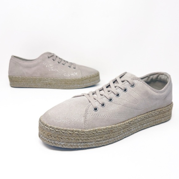 Tretorn Eve Suede Platform Espadrilles Sneakers in Birch Silver - Picture 13 of 13